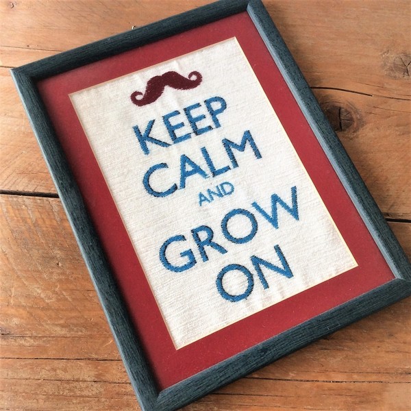 Keep Calm and Grow On..Κάδρο με κέντημα! - ύφασμα, διακοσμητικό, ξύλο, πίνακες & κάδρα, σπίτι, αγάπη, κορδόνια, δωμάτιο, δωράκι