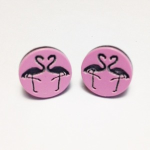 Σκουλαρίκια Φλαμίνγκο - handmade, καλοκαιρινό, καλοκαίρι, ακρυλικό, μέταλλο, σκουλαρίκια, χειροποίητα, plexi glass, flamingos, φθηνά