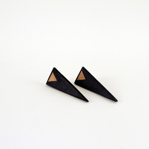 Ξύλινα σκουλαρίκια με γεωμετρικό μοτίβο"Awake" - ξύλο, σκουλαρίκια, γεωμετρικά σχέδια, minimal - 3