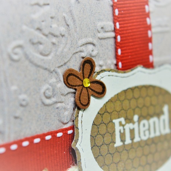 Κάρτα "Friendship" - κορδέλα, στρας, χαρτί, δώρο, λουλούδια, κορδόνια, είδη δώρου, γενική χρήση - 4