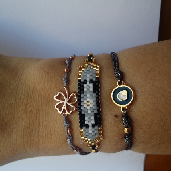 Dalicate bracelet miyuki - μοντέρνο, ασήμι 925, ταυτότητες, κορδόνια, χειροποίητα, χάντρες, miyuki delica, unique, αυξομειούμενα, δώρα για γυναίκες - 5