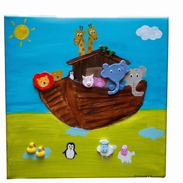 Η κιβωτος του Νωε - διακοσμητικό, πίνακες & κάδρα, καμβάς, πηλός, δωμάτιο, για παιδιά