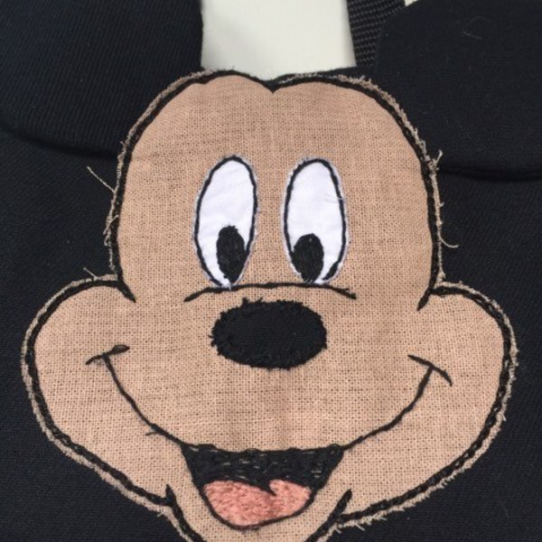 Χειροποίητη παιδική τσάντα Mickey - ύφασμα, κεντητά, σχολικό, χειροποίητα, για παιδιά, τσαντάκια - 3