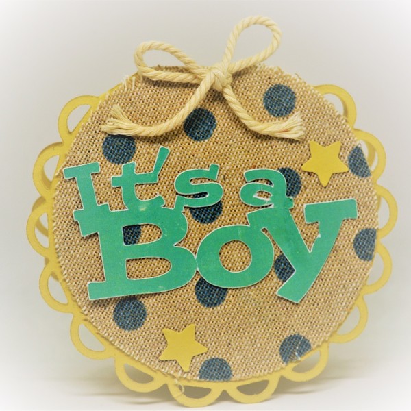 Διακοσμητικό Τελαράκι "It's a boy!" + δώρο καρτούλα - ύφασμα, διακοσμητικό, αγόρι, χαρτί, αστέρι, κορδόνια, χειροποίητα, μαμά, κρεμαστά, για παιδιά - 5