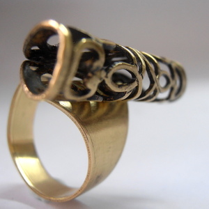 vintage διάτρητο δαχτυλίδι - κεντητά, vintage, ιδιαίτερο, ορείχαλκος - 2