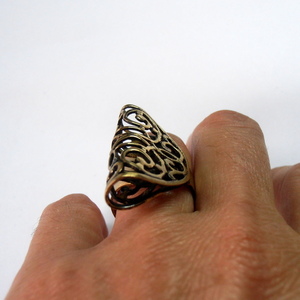 vintage διάτρητο δαχτυλίδι - κεντητά, vintage, ιδιαίτερο, ορείχαλκος - 4
