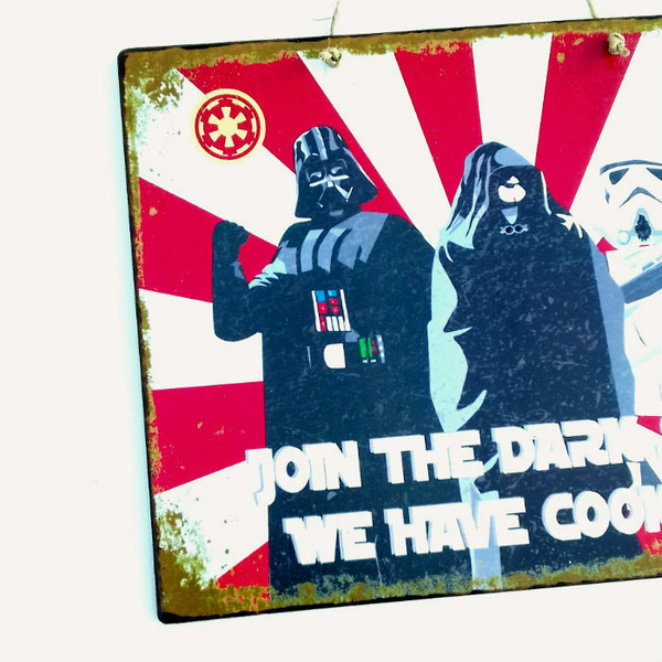 Star Wars - Join The Dark Side, We Have Cookies - εκτύπωση, διακοσμητικό, ξύλο, vintage, design, πίνακες & κάδρα, χαρτί, επιτοίχιο, διακόσμηση, decor, τοίχου, χειροποίητα, είδη διακόσμησης, είδη δώρου, πρωτότυπα δώρα - 3