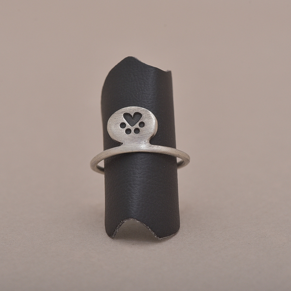 ασημένιο δαχτυλίδι με οξείδωση - animal print, ασήμι 925, καρδιά, δαχτυλίδι, αυξομειούμενα - 3