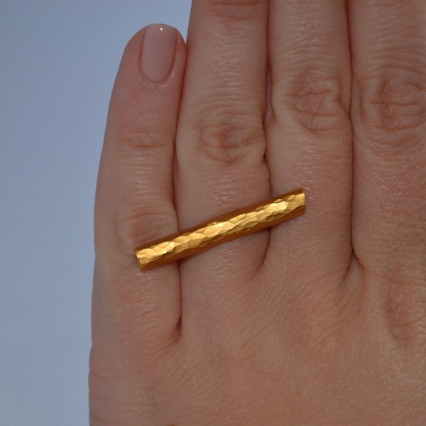 Ασημένιο επίχρυσο σφυρήλατο δαχτυλίδι με αυξομείωση (Aphrodite) - ασήμι, μοναδικό, επιχρυσωμένα, επιχρυσωμένα, ασήμι 925, δαχτυλίδι, δαχτυλίδια, χειροποίητα, ασημένια - 3