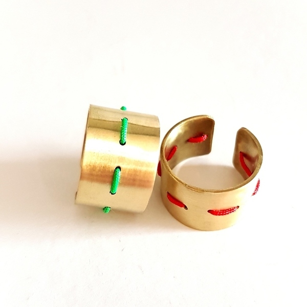 Δαχτυλίδι από ορείχαλκο και κορδόνι - μοναδικό, μοντέρνο, γυναικεία, ορείχαλκος, δαχτυλίδι, κορδόνια, δαχτυλίδια, χειροποίητα - 2