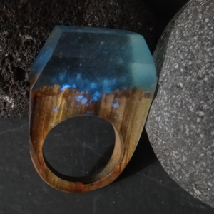 Ξύλινο Δαχτυλίδι ρητίνης - ξύλο, ρητίνη, δαχτυλίδι, ξύλινο - 4