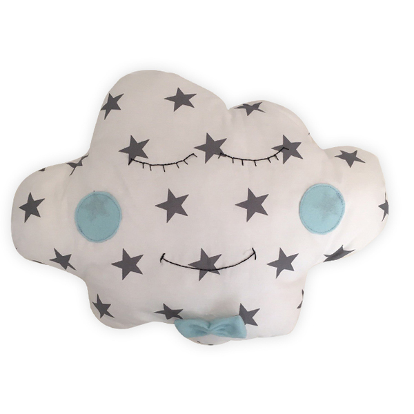 Παιδικό μαξιλάρι χαρούμενο σύννεφο - ύφασμα, διακοσμητικό, αγόρι, για παιδιά, μαξιλάρια
