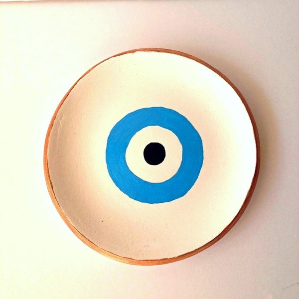 Evil eye jewelry dish - διακοσμητικό, δώρο, διακόσμηση, πηλός, χειροποίητα, δώρα γάμου, είδη διακόσμησης, είδη δώρου, πιατάκια & δίσκοι - 4