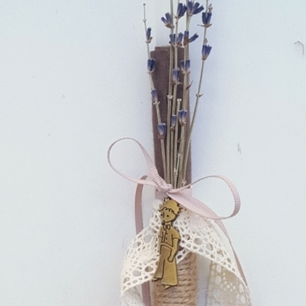 Λαμπάδα λεβαντα με τον Μικρό πρίγκιπα - λαμπάδες, μικρός πρίγκιπας, λουλούδι, κερί - 2
