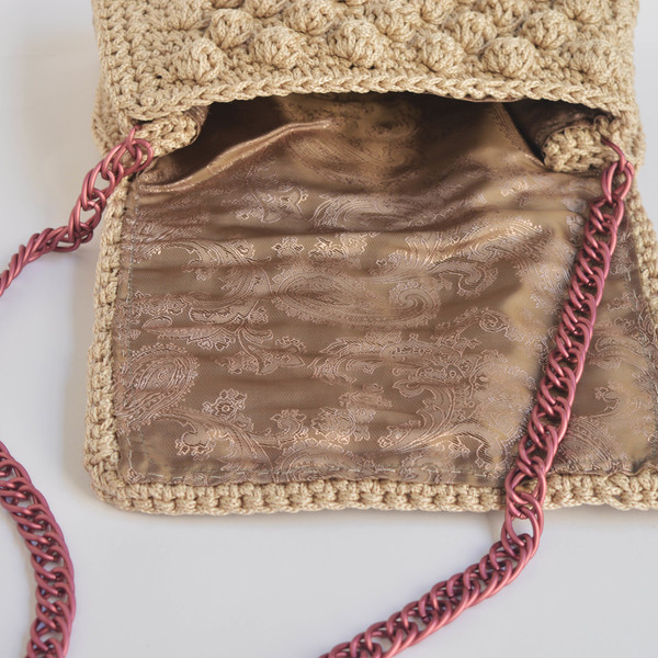Τσάντα crochet ώμου με αλυσίδα - αλυσίδες, αλυσίδες, πλεκτό, ώμου, crochet, τσάντα, χειροποίητα, πλεκτές τσάντες - 3