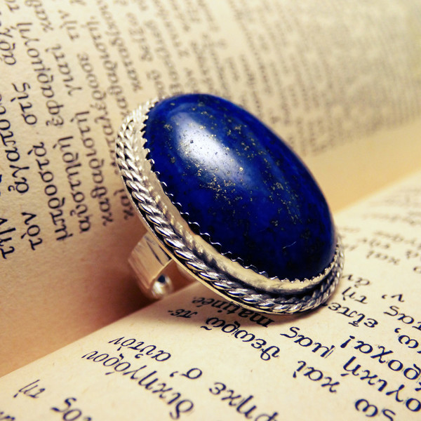 "Magic Lapis Helmet " - Χειροποίητο επάργυρο δαχτυλίδι με Lapis Lazuli! - ημιπολύτιμες πέτρες, ημιπολύτιμες πέτρες, chic, handmade, fashion, καλοκαιρινό, κλασσικό, design, ιδιαίτερο, μοναδικό, μοντέρνο, γυναικεία, sexy, ανοιξιάτικο, σύρμα, επάργυρα, επάργυρα, donkey, χειροποίητα, romantic, απαραίτητα καλοκαιρινά αξεσουάρ, must αξεσουάρ, κλασσικά, γυναίκα, boho, ethnic, αυξομειούμενα - 4