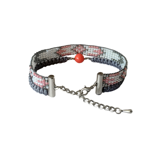 Flying Star bracelet – Boho βραχιόλι με Ημιπολύτιμους Λίθους - Κοράλλι - statement, ημιπολύτιμες πέτρες, βραδυνά, fashion, καλοκαιρινό, κοράλλι, γυαλί, μόδα, ιδιαίτερο, μοναδικό, μοντέρνο, γυναικεία, ανοιξιάτικο, δώρο, μακραμέ, πρωτότυπο, κορδόνια, γεωμετρικά σχέδια, χειροποίητα, χάντρες, εντυπωσιακό, romantic, καθημερινό, must αξεσουάρ, κομψά, unique, boho, αυξομειούμενα - 4