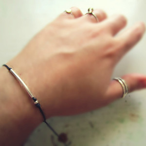 basic tube| χειροποιητο βραχιολι μινιμαλ unisex - chic, fashion, κερωμένα κορδόνια, ιδιαίτερο, αλπακάς, μέταλλο, κορδόνια, χειροποίητα, minimal, must, unisex, ευκολοφόρετο, διαχρονικό, μεταλλικά στοιχεία, contemporary, αυξομειούμενα, φθηνά - 4
