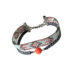 Flying Star bracelet – Boho βραχιόλι με Ημιπολύτιμους Λίθους - Κοράλλι - statement, ημιπολύτιμες πέτρες, βραδυνά, πολύχρωμο, fashion, καλοκαιρινό, κοράλλι, γυαλί, μόδα, ιδιαίτερο, μοναδικό, μοντέρνο, γυναικεία, ανοιξιάτικο, δώρο, μακραμέ, πρωτότυπο, κορδόνια, γεωμετρικά σχέδια, χειροποίητα, χάντρες, εντυπωσιακό, elegant, romantic, καθημερινό, must αξεσουάρ, κομψά, ξεχωριστό, casual, unique, boho, αυξομειούμενα