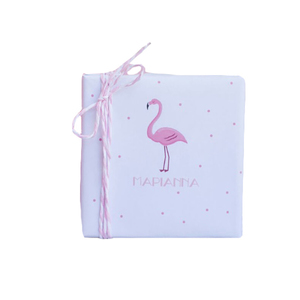 Λευκό κουτάκι θέμα flamingo - 40 τεμάχια - μπομπονιέρα, βάπτιση, κουτί, βάπτισης