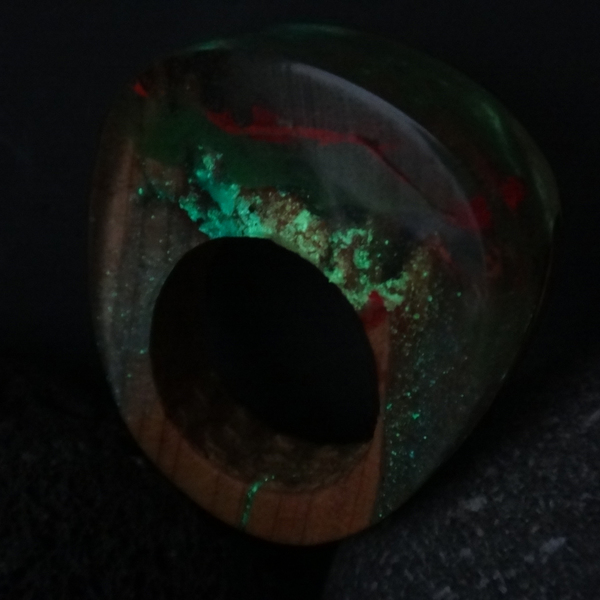 Ξύλινο Δαχτυλίδι ρητίνης “Reef” - statement, ξύλο, ρητίνη, δαχτυλίδι, ξύλινο, κερί, σταθερά, μεγάλα - 4