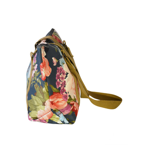 Τσάντα ώμου Blossom Green - ύφασμα, γυναικεία, ώμου, τσάντα, μεγάλες, φλοράλ - 4