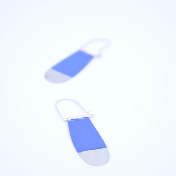 ''Cold blue'' earrings/ Γεωμετρικά σκουλαρίκια - ιδιαίτερο, μοναδικό, καλοκαίρι, ασήμι 925, σμάλτος, αλπακάς, σκουλαρίκια, γεωμετρικά σχέδια, χειροποίητα, must αξεσουάρ, κρεμαστά