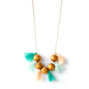 Hawaiian Necklace - ξύλο, καλοκαιρινό, με φούντες, με φούντες, ξύλινο, φθηνά