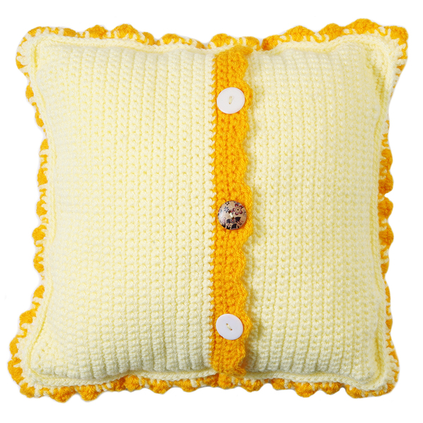 Πλεκτό διακοσμητικό μαξιλάρι yellow dream - διακοσμητικό, vintage, πλεκτό, πολυεστέρας, κορίτσι, αγόρι, μικρός πρίγκιπας, δωμάτιο, romantic, μαξιλάρια - 2