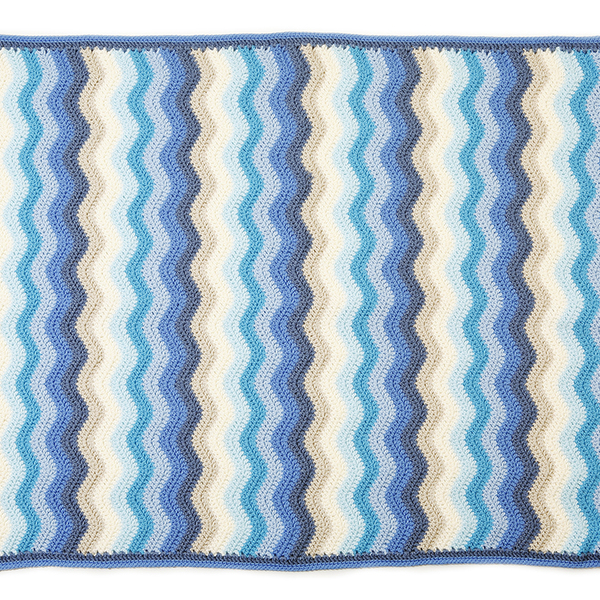 Πλεκτή κουβερτούλα για μωρά sea waves - vintage, αγόρι, δώρο, crochet, δώρα για βάπτιση, δωμάτιο, βρεφικά, κουβέρτες - 2