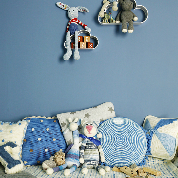 Πλεκτή κουβερτούλα για μωρά vintage sky - πλεκτό, αγόρι, δώρο, crochet, μικρός πρίγκιπας, δώρα για βάπτιση, δωμάτιο, βρεφικά, κουβέρτες - 4