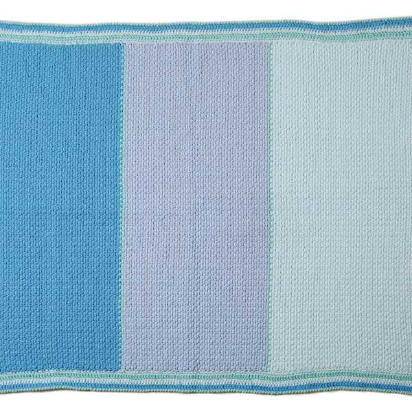 Πλεκτή κουβερτούλα για μωρά blue colorblock - πλεκτό, αγόρι, δώρο, crochet, μικρός πρίγκιπας, δώρα για βάπτιση, βρεφικά, κουβέρτες - 3
