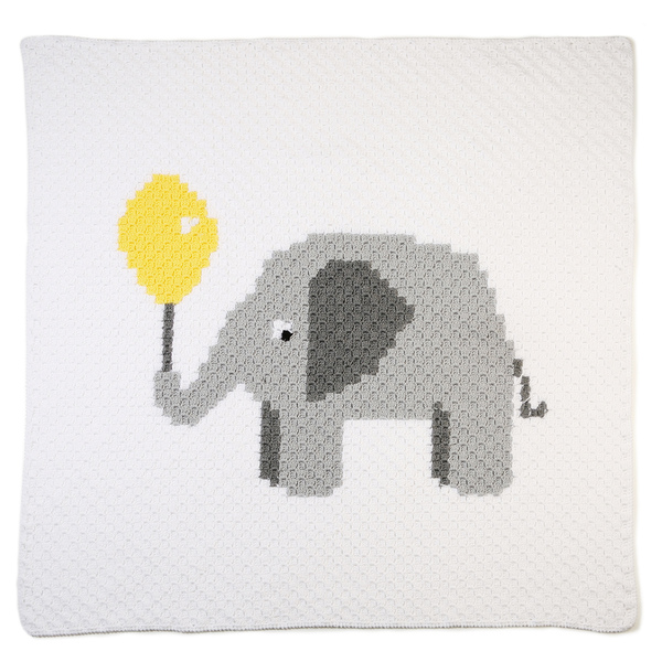 Πλεκτή κουβέρτα για μωρά και παιδιά Elephant with a ballon - vintage, πλεκτό, κορίτσι, αγόρι, δώρο, crochet, δώρα για βάπτιση, κουβέρτες - 2