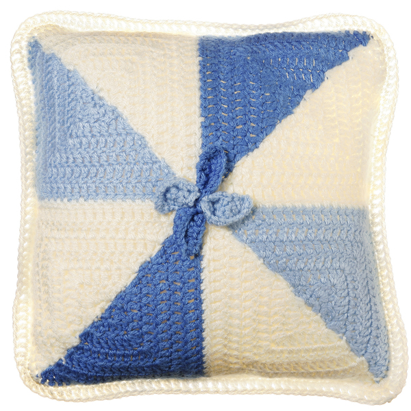 Πλεκτό διακοσμητικό μαξιλάρι Windmill in Blue - διακοσμητικό, vintage, πλεκτό, πολυεστέρας, αγόρι, δώρο, crochet, μικρός πρίγκιπας, δώρα για βάπτιση, δωμάτιο, βρεφικά, για παιδιά, μαξιλάρια