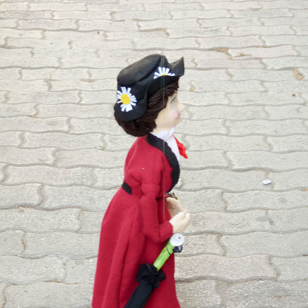 Mary Poppins - ύφασμα, ξύλο, χαρτί, μινιατούρες φιγούρες - 4
