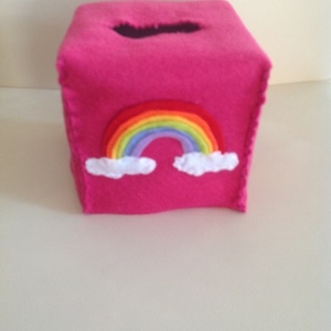 Επιτραπέζια θήκη για χαρτομάντιλα "rainbow" - κορίτσι, τσόχα, οργάνωση & αποθήκευση, θήκες, ουράνιο τόξο, personalised