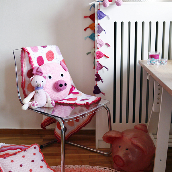 Πλεκτό βαμβακερό χαλάκι για το παιδικό δωμάτιο- Mandala Rug in Pink - βαμβάκι, πλεκτό, δώρο, λευκά είδη, σπίτι, δώρα για βάπτιση, δωμάτιο, είδη διακόσμησης, είδη δώρου, για παιδιά - 3