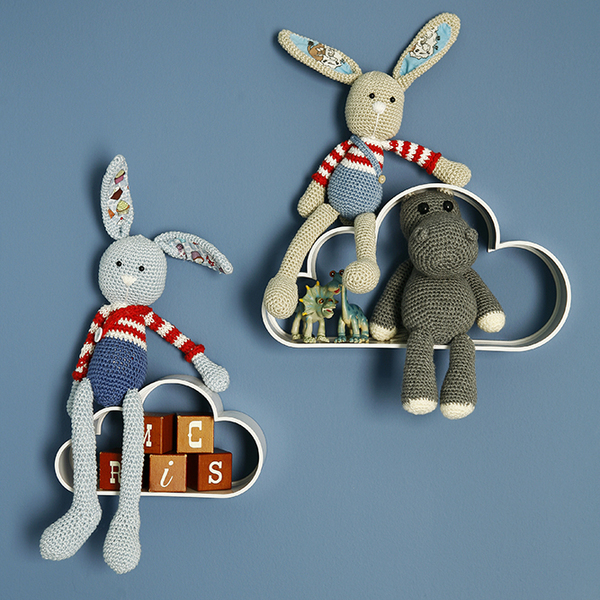 Πλεκτό κουκλάκι λαγουδάκι-Henry the rabbit - βαμβάκι, διακοσμητικό, πλεκτό, παιχνίδι, ζωάκι, πολυεστέρας, αγόρι, δώρο, crochet, κουμπί, λούτρινα, παιχνίδια, αρκουδάκι, βρεφικά, για παιδιά - 2