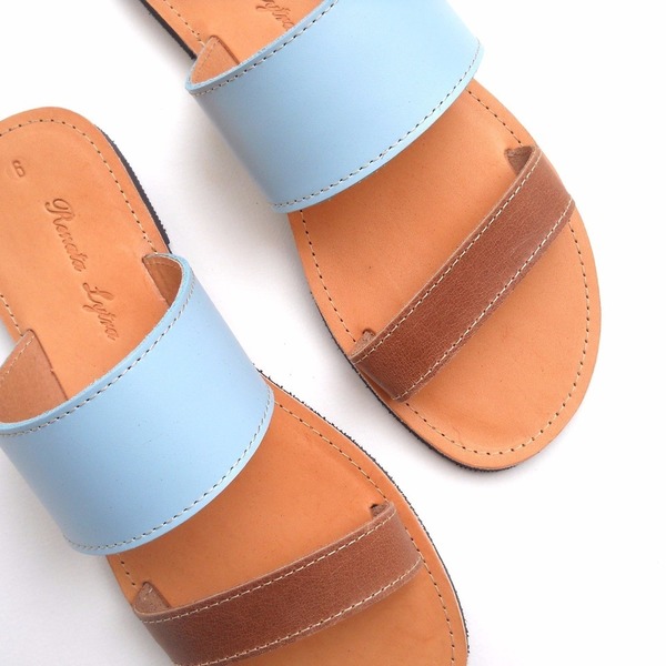 Macua Sandals - δέρμα, γυναικεία, σανδάλια, χειροποίητα, minimal, slides - 3