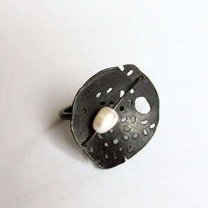 Ασημένιο δαχτυλίδι - Black Snow - ασήμι, fashion, design, μοναδικό, μοντέρνο, γυναικεία, ασήμι 925, δαχτυλίδι, χειροποίητα, μαύρα, unique
