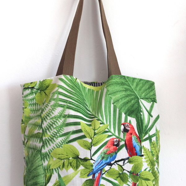 Τσάντα rain forest - βαμβάκι, καλοκαιρινό, ώμου, τσάντα, παραλία, θαλάσσης, Black Friday