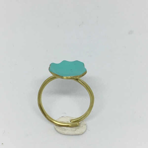 Δαχτυλίδι ορειχάλκινο χειροποίητο με σμάλτο - καλοκαιρινό, μοναδικό, μοντέρνο, ορείχαλκος, δαχτυλίδι, χειροποίητα, minimal, αυξομειούμενα, φθηνά - 3