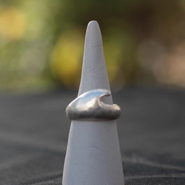 Μίνιμαλ ασημένιο δαχτυλίδι κύμα - ασήμι, handmade, fashion, καλοκαιρινό, δαχτυλίδι, χειροποίητα, minimal, ασημένια, βεράκια, boho - 4