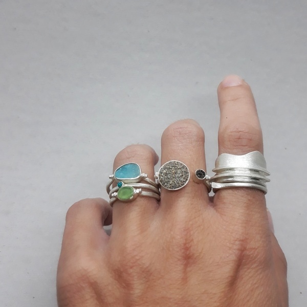 ○ Ikaria | δαχτυλίδι από ασήμι 925 και τσιμέντο|ελληνικά νησιά - statement, ασήμι, μοναδικό, μοντέρνο, καλοκαίρι, ασήμι 925, ασήμι 925, δαχτυλίδι, rock - 4