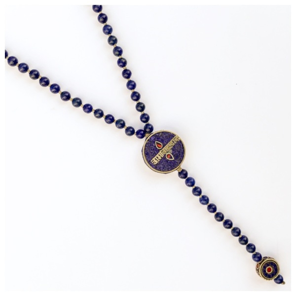 Lapis Lazuli necklace - ημιπολύτιμες πέτρες, chic, κερωμένα κορδόνια, μοναδικό, κολιέ, χειροποίητα, boho