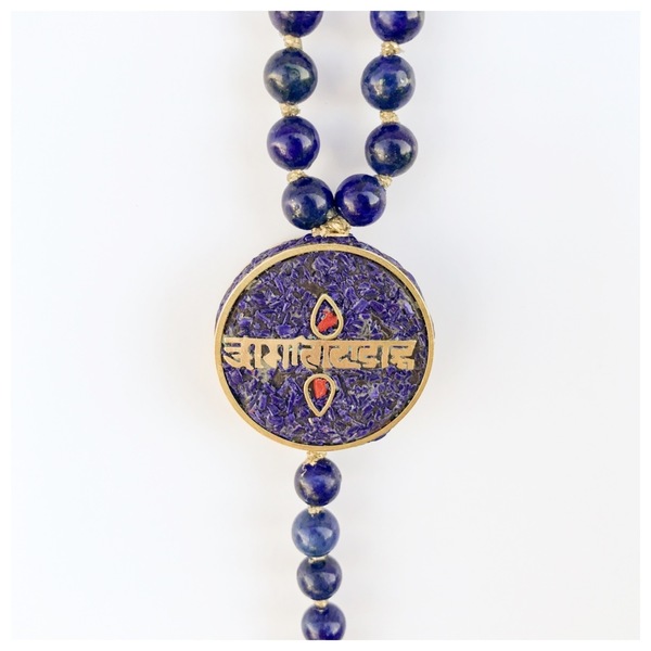 Lapis Lazuli necklace - ημιπολύτιμες πέτρες, chic, κερωμένα κορδόνια, μοναδικό, κολιέ, χειροποίητα, boho - 2