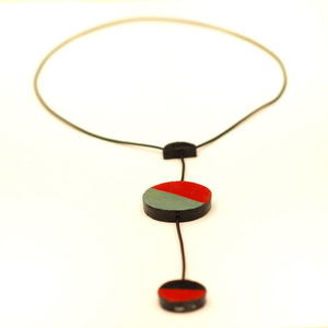 κολιέ double-sided - handmade, design, μοναδικό, μοντέρνο, καμβάς, γεωμετρικά σχέδια, χειροποίητα, all day, must αξεσουάρ