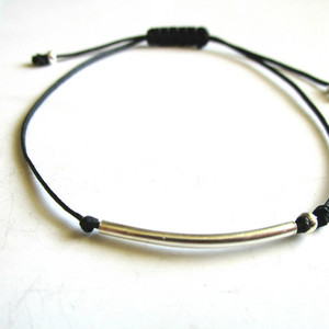 basic tube| χειροποιητο βραχιολι μινιμαλ unisex - chic, fashion, κερωμένα κορδόνια, ιδιαίτερο, αλπακάς, μέταλλο, κορδόνια, χειροποίητα, minimal, must, unisex, ευκολοφόρετο, διαχρονικό, μεταλλικά στοιχεία, contemporary, αυξομειούμενα, φθηνά - 2