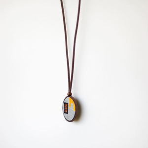 κολιέ κύκλος - handmade, fashion, μοναδικό, μοντέρνο, καμβάς, γεωμετρικά σχέδια, χειροποίητα, all day, unique, φθηνά - 4
