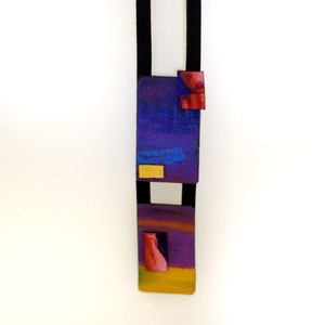 funky κολιέ - handmade, μοναδικό, μοντέρνο, καμβάς, χειροποίητα, all day, δερματίνη